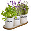 Grow, Thrive & Flourish Ceramic Indoor Outdoor Summer Garden Planter Pots