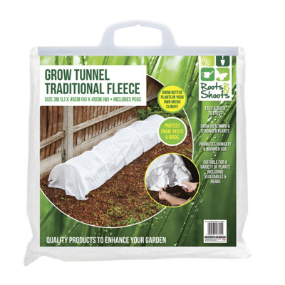 Grow Tunnel Fleece Horticultural Fleece Tunnel for Plants 3m x 45cm White