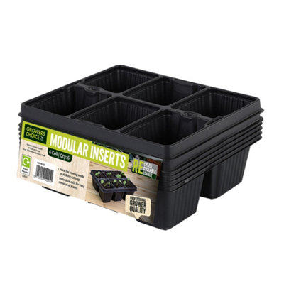 Growers Choice Modular Seed Tray Inserts 2 x Packs 5 Recycled Black ...