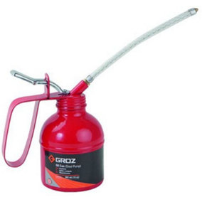 Groz Oil Can Metal Body Mith Metal Pump T300Ml Flexi Spout Grmp22