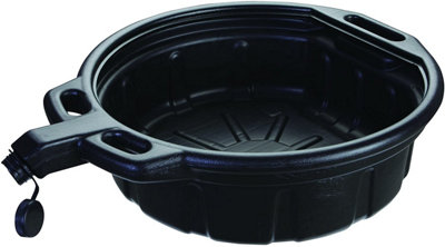 Groz Oil Coolant Gearbox Drain Pan Black 16Ltr Anti Splash Lip