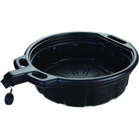 Groz Oil Coolant Gearbox Drain Pan Black 16Ltr Anti Splash Lip