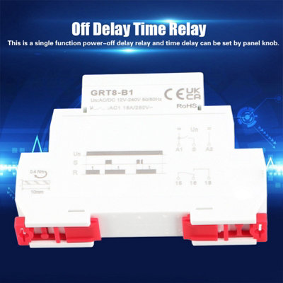 GRT8-B1 Mini Power Off Delay Time Relay DIN Rail Type DC 12V-240V