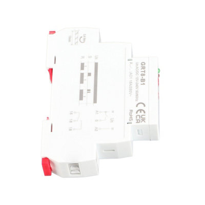 Single Function Timer GRT8-A1 On Delay Time Relay - AC/DC 12-240V, DIN Rail Mount, Adjustable Delay 0.1s To 10 Days Mini Power On Delay