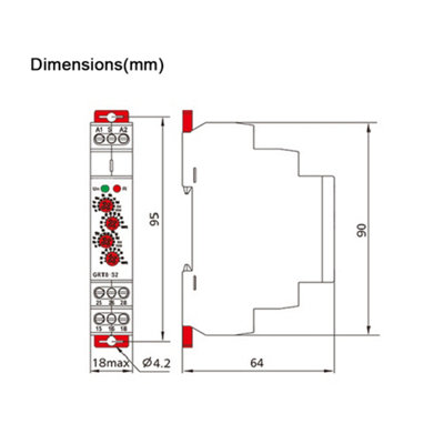 GRT8-S2 Mini Asymmetric Cycle Timer ON/OFF Repeat Cycle Time Relay AC
