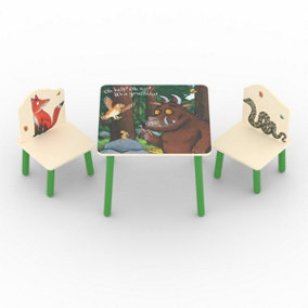 Gruffalo Table and 2 Chairs, Green, Cream, Childs, 18m to 6 yrs