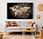Grunge World Map Canvas Print Wall Art - Medium 20 x 32 Inches