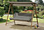 GSD 3 Seat Modern Bordeaux Swing Chair with Grey Waterproof Canopy
