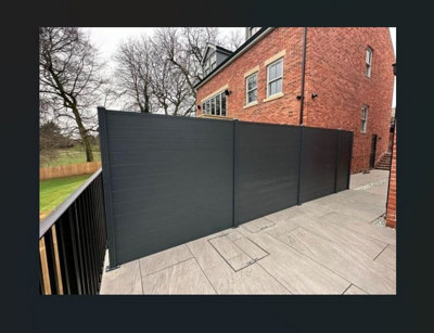 GSD Aluminium Heavy-Duty Fencing/Screening System Starter Kit in Black