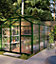 GSD Clear Polycarbonate Greenhouse - Galvanized Base, Aluminium Frame w/ Sliding Door 6x8