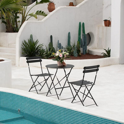 GSD Eve Black Bistro Foldable Balcony Set