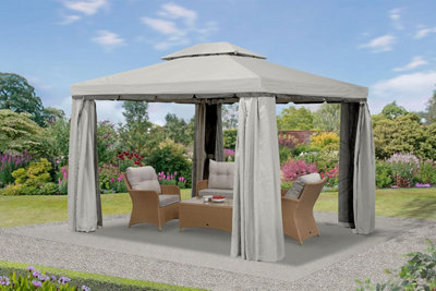 GSD Gazebo Marquee Heavy Duty Roma 3 x 3m Garden Tent Waterproof Curtains