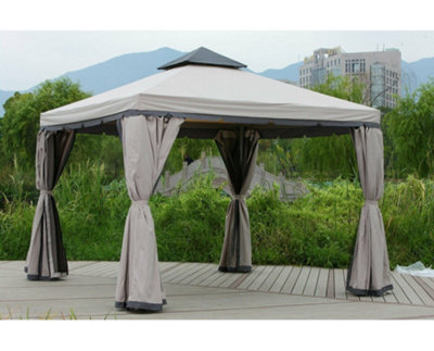 GSD Gazebo Marquee Heavy Duty Roma 3 x 3m Garden Tent Waterproof Curtains