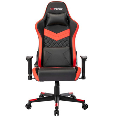 GTForce Evo Sr Reclining Sports Racing Gaming Office Desk Pc Car Faux Leather Chair (Red)