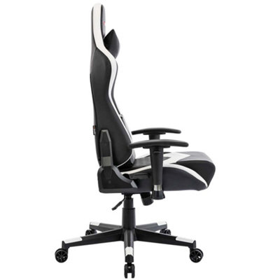 GTForce Evo Sr Reclining Sports Racing Gaming Office Desk Pc Car Faux Leather Chair (White)