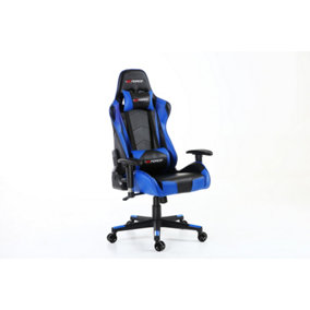 GTFORCE PRO FX RECLINING SPORTS RACING GAMING OFFICE DESK PC CAR FAUX LEATHER CHAIR (Blue)