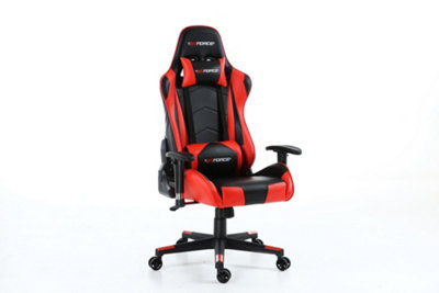 GTForce Pro FX Reclining Sports Racing Gaming Office Desk Pc Car Faux Leather Chair (Red)