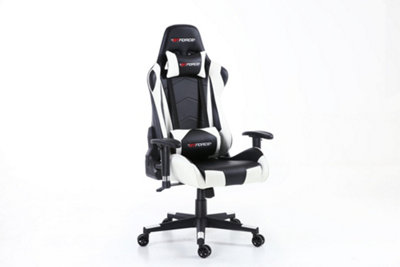 GTForce Pro FX Reclining Sports Racing Gaming Office Desk Pc Car Faux Leather Chair (White)