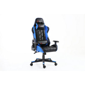 GTForce Pro GT Reclining Sports Racing Gaming Office Desk Pc Car Faux Leather Chair (Blue)