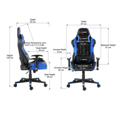 GTForce Pro GT Reclining Sports Racing Gaming Office Desk Pc Car Faux ...