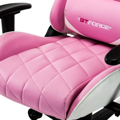 GTForce Pro GT Reclining Sports Racing Gaming Office Desk Pc Car Faux Leather Chair (Pink)