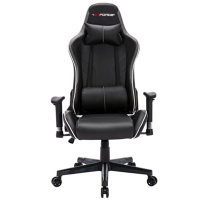 GTForce Pro R Reclining Sports Racing Gaming Office Desk Pc Car Faux Leather Chair Grey DIY at B Q