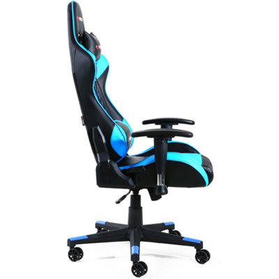 GTForce Pro ST Reclining Sports Racing Gaming Office Desk Pc Car Faux Leather Chair (Blue)