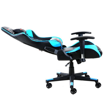 GTForce Pro ST Reclining Sports Racing Gaming Office Desk Pc Car Faux Leather Chair (Blue)