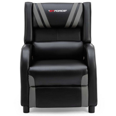 GTForce Ranger S Faux Leather Gaming Recliner Armchair Sofa Reclining Cinema Chair (Grey)