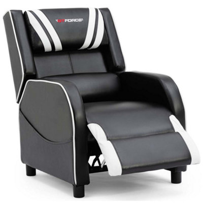 GTForce Ranger S Faux Leather Gaming Recliner Armchair Sofa Reclining Cinema Chair (White)