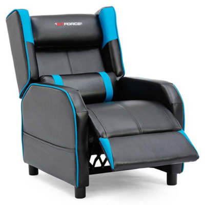 GTForce Ranger X Faux Leather Gaming Recliner Armchair Sofa Reclining Cinema Chair Blue