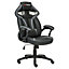 GTFORCE ROADSTER 1 SPORT RACING CAR OFFICE CHAIR, ADJUSTABLE LUMBAR SUPPORT GAMING DESK FAUX LEATHER WITH MESH TRIMMINGS (Grey)