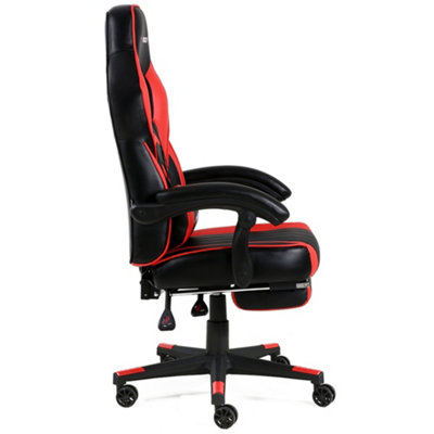 GTForce Turbo Reclining Sports Racing Gaming Office Desk Pc Car Faux Leather Chair (Red)