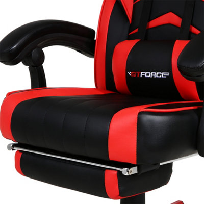 GTForce Turbo Reclining Sports Racing Gaming Office Desk Pc Car Faux Leather Chair Red DIY at B Q