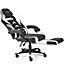 GTFORCE TURBO RECLINING SPORTS RACING GAMING OFFICE DESK PC CAR FAUX LEATHER CHAIR (White)