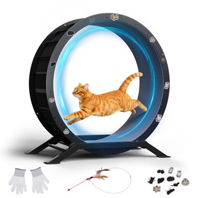 GTPLAYER Cat Wheel 90 cm Metal Large Cats Exercise Running Wheel for ...