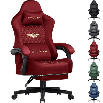 GTPLAYER Fabric Gaming Chair, Ergonomic Computer Chair with Footrest ...