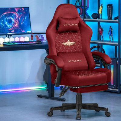 GTPLAYER Fabric Gaming Chair, Ergonomic Computer Chair with Footrest ...
