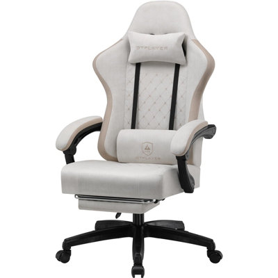 GTPLAYER Fabric Gaming Chair with Footrest, Ergonomic Computer Desk ...
