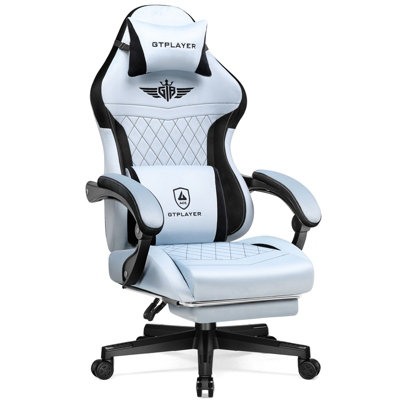 GTPLAYER Gaming Chair Fabric, High Back Computer Chairs with Footrest ...