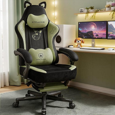 GTPLAYER Gaming Chair, High Back Computer Chairs with Footrest and Cat ...