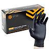 GTSE Black Nitrile Disposable Gloves, Latex & Powder Free, Size Large, Box of 100