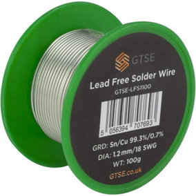GTSE Lead Free Solder Wire 1.2mm/18 SWG 100g