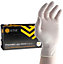 GTSE White Latex Disposable Gloves, Powder Free, Size Medium, Box of 100