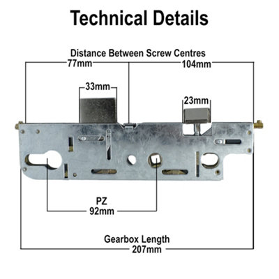 GU Old Style 35mm Backset 92pz Single Spindle uPVC Door Lock Centre Case Gearbox - 5