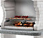 Guanaco 2 Masonry Wood or Charcoal Barbecue - Concrete/Steel - L71 x W110 x H193 cm - White/Grey