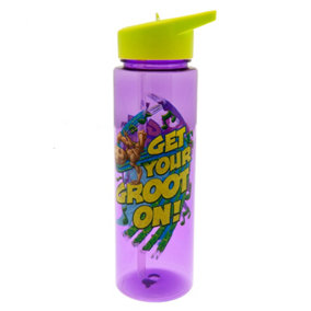Guardians Of The Galaxy Get Your Groot On Plastic Water Bottle Violet/Yellow (One Size)