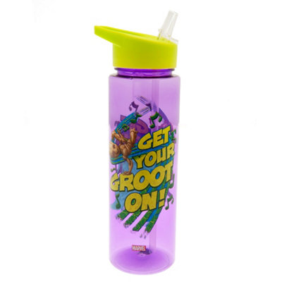 Guardians Of The Galaxy Get Your Groot On Plastic Water Bottle Violet/Yellow (One Size)