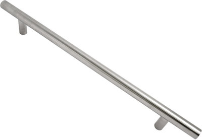 Guardsman T-Bar Door Pull Handle 25mm x 1000mm - Satin Stainless Steel, Straight Back-to-Back Fixing for Internal Doors