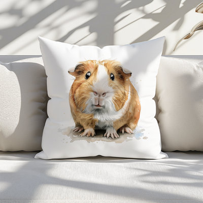Guinea Pig Printed Faux Suede Cushion 45cm x 45cm